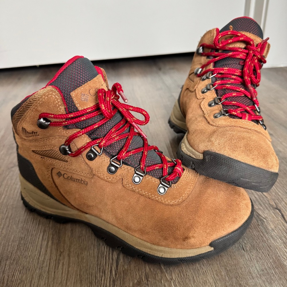 Columbia Womens 9 Newton Ridge Plus Waterproof Hiking Boots Elk Red BL4552-286 - Picture 2 of 14
